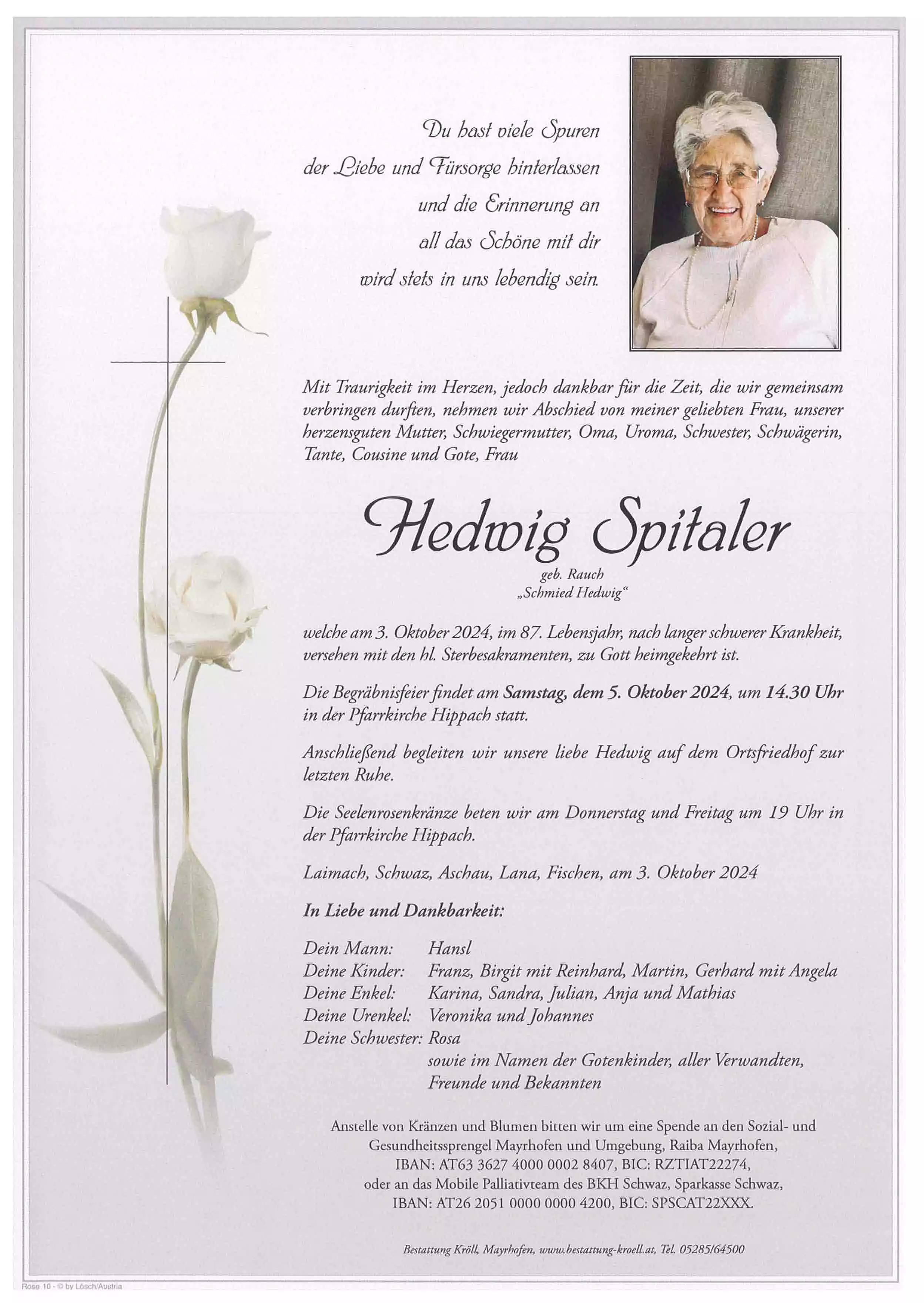 Parte von Hedwig Spitaler